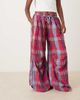 Free People Free People Intimately FP wide leg plaid pajama pants in maroon-Red - 3