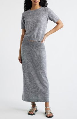 Free People Free People Isabella Cotton & Linen Knit Sweater & Maxi Skirt Set