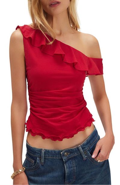 Free People Free People Isla Ruffle One-Shoulder Crop Top
