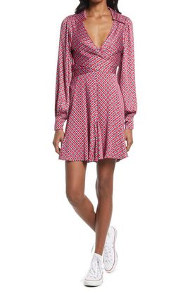 Free People Free People It Takes Two Long Sleeve Minidress