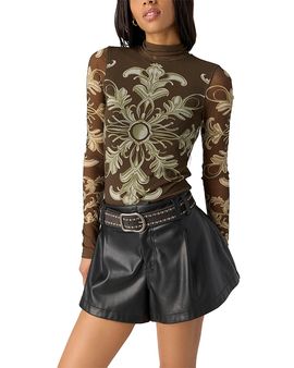 Free People Free People Jessa Mesh Mock Neck Top