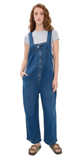 Free People Free People Jude Denim Overalls Mid Indigo