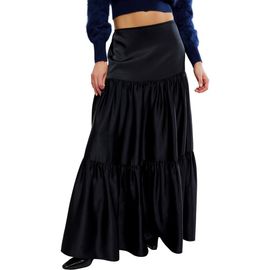 Free People Free People Juliette Satin Tiered Maxi Skirt
