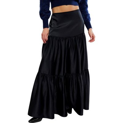 Free People Free People Juliette Satin Tiered Maxi Skirt