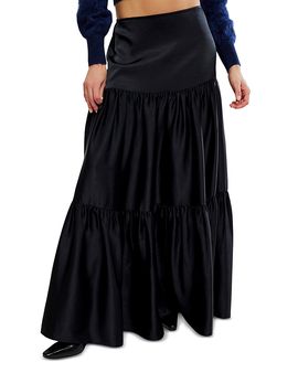 Free People Free People Juliette Tiered Satin Maxi Skirt