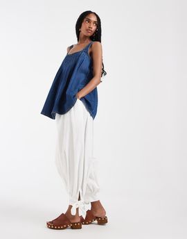 Free People Free People Katie denim tunic in deep wash-Blue