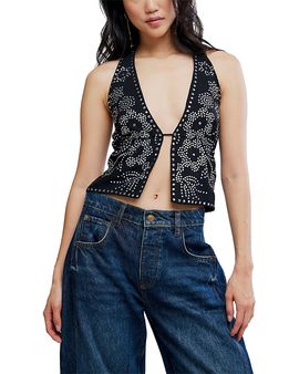 Free People Free People Kenzie Studded Halter Top
