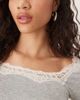 Free People Free People lace trim long sleeve top in gray - 3