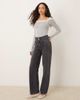 Free People Free People lace trim long sleeve top in gray - 4
