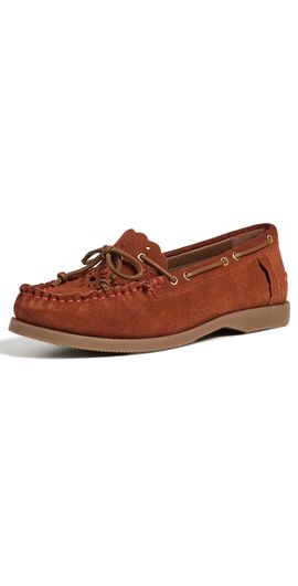 Free People Free People Lagoon Cut Out Boat Shoes Rust Suede