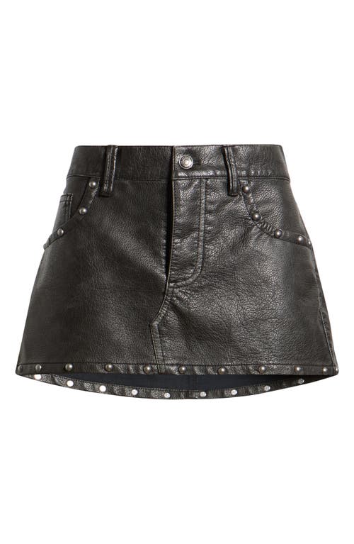 Free People Free People Lainey Studded Faux Leather Miniskirt