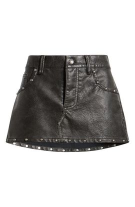Free People Free People Lainey Studded Faux Leather Miniskirt