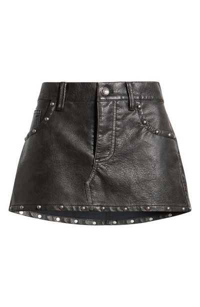Free People Free People Lainey Studded Faux Leather Miniskirt