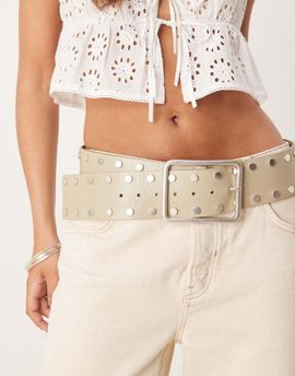 Free People Free People Laurel Hex hip belt in matcha green