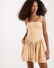 Free People Free People laurel plaid drop waist mini dress in neutral stripe combo-Multi - 1