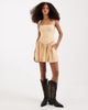 Free People Free People laurel plaid drop waist mini dress in neutral stripe combo-Multi - 2