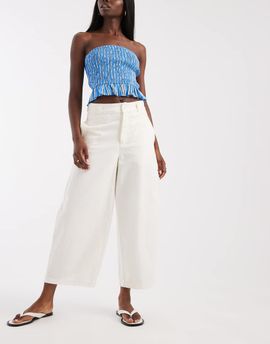 Free People Free People laydown chinos in ivory-White