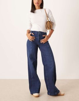 Free People Free People libre wide leg pants in lock and key blue