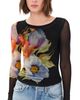 Free People Free People Lilly Printed Long Sleeve Tee Black Combo - 1