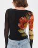 Free People Free People Lilly Printed Long Sleeve Tee Black Combo - 3