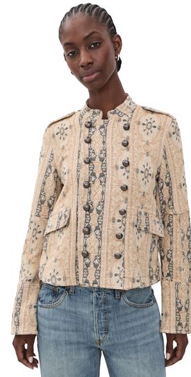 Free People Free People Lotty Jacquard Jacket MORNING OAT