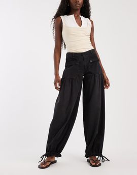 Free People Free People lotus jeans with cuffed hem in gray black-Multi