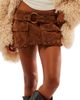 Free People Free People Low Rise Faux Suede Micro Miniskort - 1