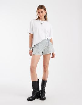 Free People Free People Luna railroad mini shorts in horizon stripe-Blue