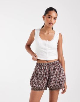 Free People Free People made you blush boxer in brown combo