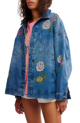 Free People Free People Madison Embroidered Denim City Jacket