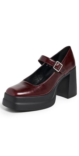 Free People Free People Marais Chunky Mary Janes Espresso Leather