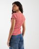 Free People Free People most wanted short cardigan in red striped print-Multi - 4