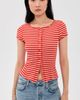 Free People Free People Most Wanted Striped Cardigan Red/White Stripe - 2