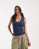 Free People Free People Neria V-neck tank top in deep iris-Blue - 4