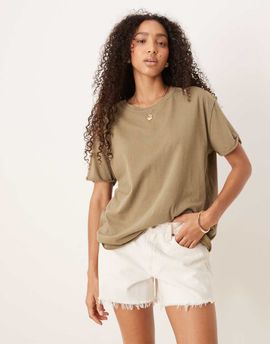 Free People Free People nina oversized t-shirt in olive-Green