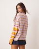 Free People Free People nina striped long sleeve top in pink - 4