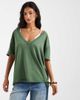 Free People Free People Nina v neck tee in dark green - 2