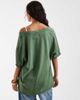 Free People Free People Nina v neck tee in dark green - 4