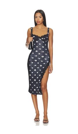 Free People Free People Not Your Baby Midi Printed Slip Dress