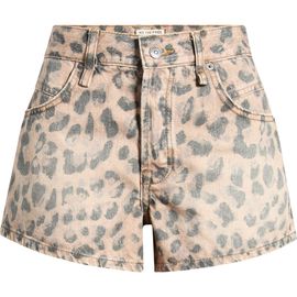 Free People Free People Now or Never Leopard Print Denim Shorts