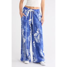Free People Free People One Above Floral Wide Leg Cotton Blend Pants