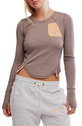 Free People Free People Outbound Long Sleeve Waffle Knit T-Shirt