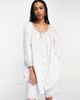 Free People Free People oxford swing tunic blouse in off white-Blue - 1