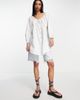 Free People Free People oxford swing tunic blouse in off white-Blue - 2