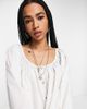 Free People Free People oxford swing tunic blouse in off white-Blue - 3