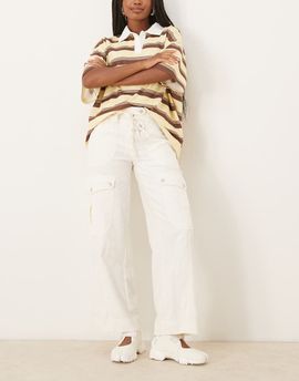 Free People Free People Park Ave pants in ivory-White