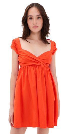 knee length dresses for ladies Free People Burnt Orange Smocked Bust Voluminous Mini Dress (Small) – The  Thrifty Hippy main image 1