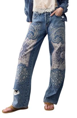 Free People Free People Reverie Patchwork Embroidered Jeans