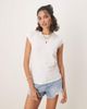 Free People Free People riley raglan sleeve t-shirt in ivory-White - 1