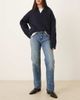 Free People Free People Risk Taker mid rise straight jeans in blue-Red - 1
